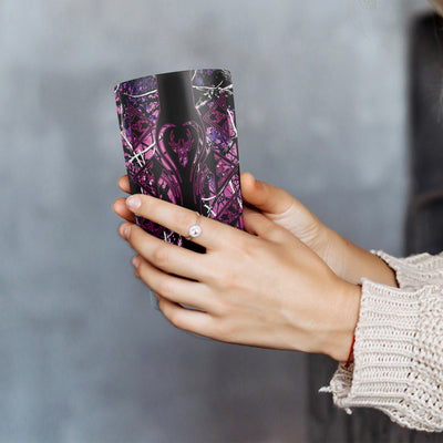 Purple Deer Pattern Tumbler: Stylish Stainless Steel Insulated Coffee Mug for Hunting Enthusiasts