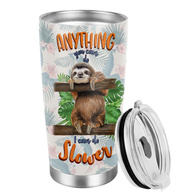 Stay hydrated and stylish with this 20oz stainless steel sloth travel mug. The tumbler includes a straw for easy sipping and is perfect for hot or cold beverages. Suitable for any back to school supplies list, you'll be sure to get noticed.