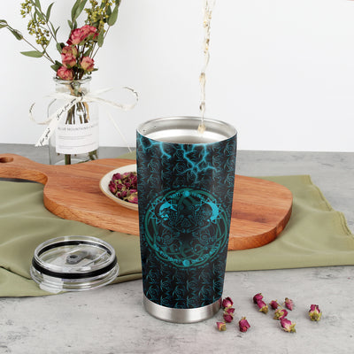 Viking Renaissance: 20oz Double-Wall Tumbler with Dark Art Collage Design - Keeping your Drinks Frosty or Piping Hot!