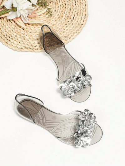 Glamorous Rhinestone Flower Slip-On Flats: The Perfect Party Shoe