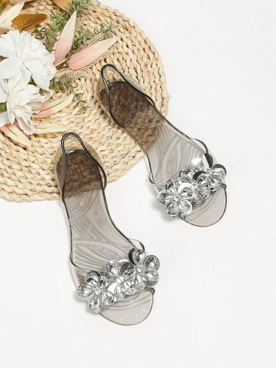 Glamorous Rhinestone Flower Slip-On Flats: The Perfect Party Shoe