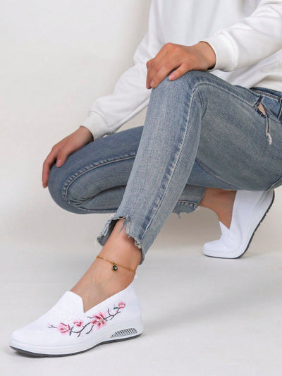 Spring Dream: Women's Mesh Embroidered Sneakers with Air Cushion