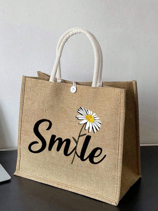 This Blooming Elegance shopper bag is perfect for your summer vacation! With a stunning floral letter graphic, it adds a touch of elegance to any outfit. Its spacious interior is ideal for carrying all your essentials, making it both stylish and functional. Get ready to bloom with style on your next vacation!