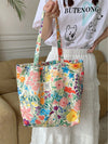 This spacious canvas shoulder <a href="https://canaryhouze.com/collections/canvas-tote-bags" target="_blank" rel="noopener">bag</a> is the perfect companion for a day at the beach or a shopping spree. With its large capacity and charming summer floral design, it effortlessly combines fashion and functionality. Stay organized and stylish with this must-have accessory.