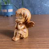 Cliff Plate Wood Carving Little Angel Baby Ornament: Adorable Cartoon Girl Decoration and Birthday Gift