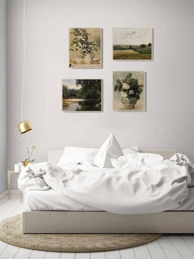 Modern Simplicity: 9-Piece Vintage Wall Art Set for Elegant Living Room Decor