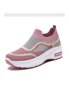 Color Block Coolness: Breathable Wedge Sneakers for the Sporty Woman