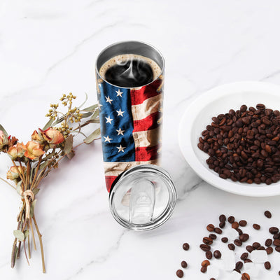 We The People: 30 oz Stainless Steel Skinny Tumbler – Celebrate Independence Day with this Insulated Travel Coffee Mug!