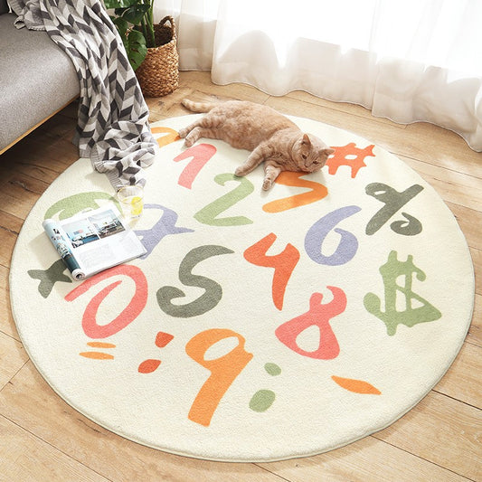 This Nordic Style Round Shaggy Carpet is the perfect addition to a girls' bedroom or living room. Featuring a delightful cartoon design, this rug will add a stylish and warm touch to any room. Crafted with a soft fluffy surface and a non-slip base, this rug is comfortable and safe to use.