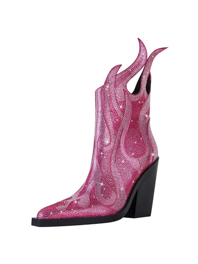 Women's Sparkling Rhinestone Cowboy Boots: Perfect for a Glamorous Christmas Party!