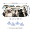 Pug-Heat Car Windshield Sun Shade: Keep Your Vehicle Cool and Protected from Sun's Rays with 4 Free Suction Cups - Perfect Fit for Most SUVs and Trucks