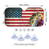 American Pride: Fish Print Foldable Car Front Window Sunshade with UV Heat Protection and Suction Cups