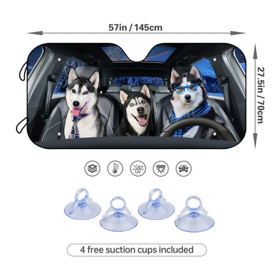 Doggie Driver Car Front Windshield Sun Shade: Keep Your Pup Cool and Protected from Harmful UV Rays!