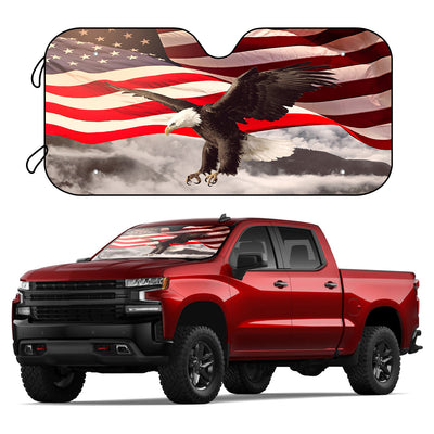 Vintage American Flag Eagle Car Windshield Sunshade: Protect your Car with Patriotic Pride