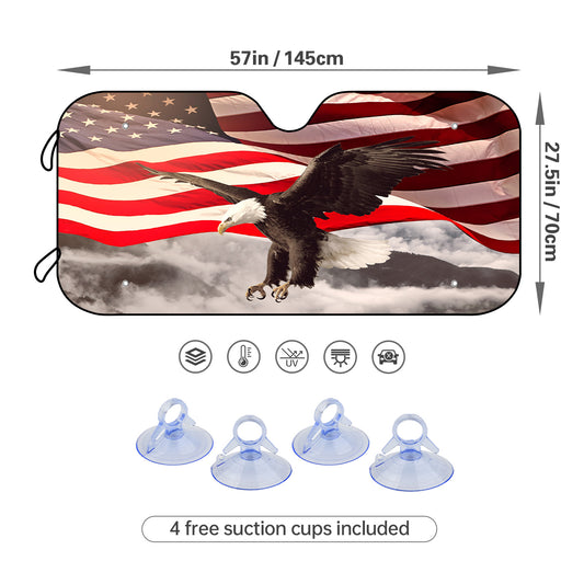 Vintage American Flag Eagle Car Windshield Sunshade: Protect your Car with Patriotic Pride