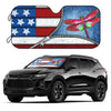 Protect your car from the sun's heat and glare with the Flag Dragonfly Car Sunshade. This sunshade is made of breathable, lightweight fabric that blocks up to 98% of UV rays and helps keep your car interior cooler. The sunshade also comes with four free suction cups for easy installation.