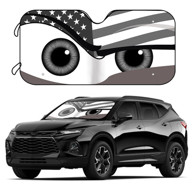 Protect your car interior from UV rays and overheating with Black Flag Eyes 3D Printing Car Windshield Sun Shade. This foldable sun visor blocks up to 99% of UV rays, while 4 suction cups provide secure adhesion to keep it in place. Enjoy a cool, protected ride.