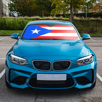 Stay Cool in Style with our Puerto Rico Flag Car Windshield Sunshade!