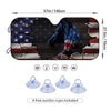 USA Art Flag Horse Foldable Car Windshield Sun Shade: Keep Your Vehicle Cool with UV Ray Protection and 4 Free Suction Cups