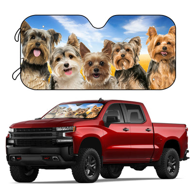 Terriers Paradise: Windshield Car Sunshade with Funny Terriers Dog Design - Block UV Rays and Keep Your Car Cool!