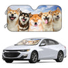 Funny Dog Front Window Sunshade: Keep Your Car Cool with this UV Ray Blocking Sun Visor Protector, Complete with 4 Free Suction Cups!