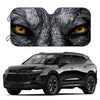 Keep Your Vehicle Cool and Stylish with the Wolf Yellow Eye Print Car Windshield Sun Shade