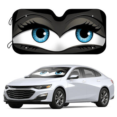 Keep your car cool and add some fun with the Cartoon Eyes Car Windshield Sun Shade! This sun shade provides a 93% reduction in interior car temperature to keep you comfortable. It also features quirky cartoon eyes which give your car a unique character.