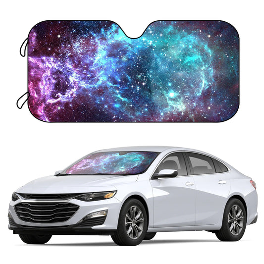 The Galactic Galaxy Space Car Sun Shade will help protect your car from harmful UV rays. Featuring a fun starry sky theme, it is quick and easy to install with the 4 included suction cups. Enjoy the protection of this sun visor protector.