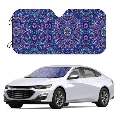 Enhance Your Style and Protect Your Car with Purple Flowers Windshield Sun Shade: Includes Bonus Suction Cups for Easy Installation - Perfect Car Accessory for Men, Women, and Babies!