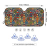 Indian Ethnic Floral Foldable Car Windshield Sunshade: Blocks UV Rays & Offers Sun Vision Protection with 4 Free Suction Cups