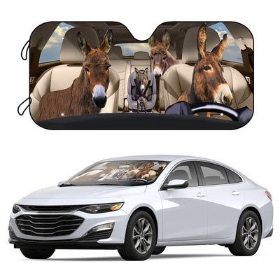 Horse Pattern Car Sun Shade: Keep Cool and Ride in Style with Funny Animal Curtain Sun Visor for Car