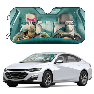 Stay Cool and Protected with the Driving Turtle Printing Car Sunshade: Block UV Rays, Reflect Heat, and Add Style to Your Front Windshield!