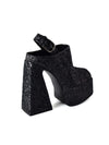 Sparkle and Sway: Woman's Glitter Platform High-Heeled Sandals