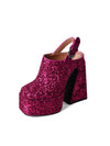 Sparkle and Sway: Woman's Glitter Platform High-Heeled Sandals