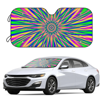 Keep your car protected from the sun with this Colorful Neon Flowers Car Windshield Sun Shade. The vibrant design will brighten up your car while providing effective sun protection. The sun shade also comes with free suction cup sun visor protectors for added protection.