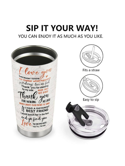 Sisterly Love Tumbler Cup: Perfect Gift for Sisters, Sister-in-Laws, and Best Friends on Mother's Day or Birthday