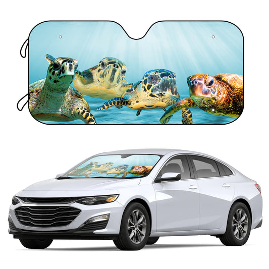 Keep your car cool and protected from harmful UV rays with this Animal Sea Turtle Car Sunshade. It blocks up to 79% of UV rays, providing superior 10-fold protection from the sun. Comes with 4 free suction cups for easy installation and removal.