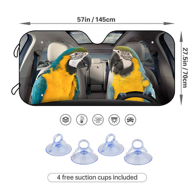 Enjoy Optimal Sun Protection and Heat Insulation with the Parrot Car Windshield Sunshade - Foldable and Convenient for Your Front Car Window!