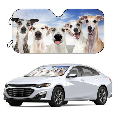 Protect Your Car with Style: Car Sunshade Windshield featuring Five Cute Dogs, UV Protection, and 4 Free Suction Cups