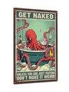 Retro Octopus Metal Tin Sign: Vintage Nautical Wall Decor