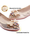 Sparkly Rhinestone Bee Ballet Flats: Stylish and Comfortable Slip-On Shoes