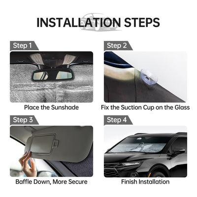 Protective Interplanetary Astronauts: Effective UV Ray Shield for Car Sunshade with Accessories – Foldable, Free Suction Cups, and UV Protection Sunshade