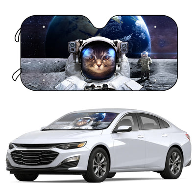 Cool Cat Astronaut Car Windshield Parasol with UV Protection - Keep Your Car Interior Ultraviolet-Free!