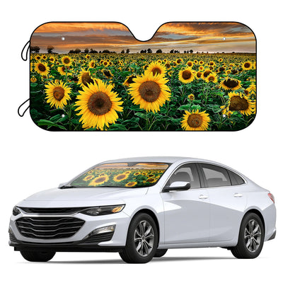 Protect your car from the sun's dangerous rays with this Enhanced UV Protection Car Sunshade. Constructed with a sunflower pattern and four free suction cups, it helps keep your car interior cool and shielded from up to 98% of harmful UV rays.