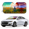 Stay Cool and Protected: Foldable UV Blocking Car Windshield Sunshade with Sunflower Astronaut Design and Free Suction Cups - Must-Have Car Accessories