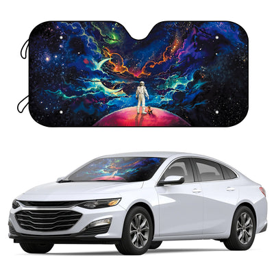 The Starry Galaxy Car Windshield Sunshade provides superior protection from the sun's rays while keeping your car cool in style. The free windshield shade and accessories are designed to block up to 99% of UV rays, ensuring a comfortable environment for the driver and passengers.