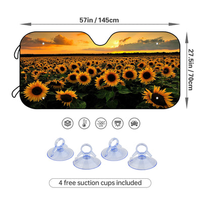 Sunflower-themed Car Interior Sunshade: Protect Your Vehicle with Style and Efficiency