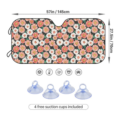 Protective Plant Flower Car Sunshade: Ultimate Sun Protection for Your Vehicle's Windshield with 4 Suction Cups