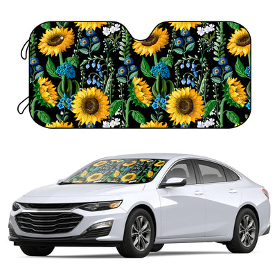 Sunflower Print Car Sunshade - Protect Your Car's Interior from Harmful UV Rays with Style!