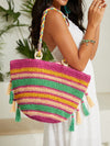 Vibrant Colorblock Straw Bag: Your Perfect Oversized Vacation Companion